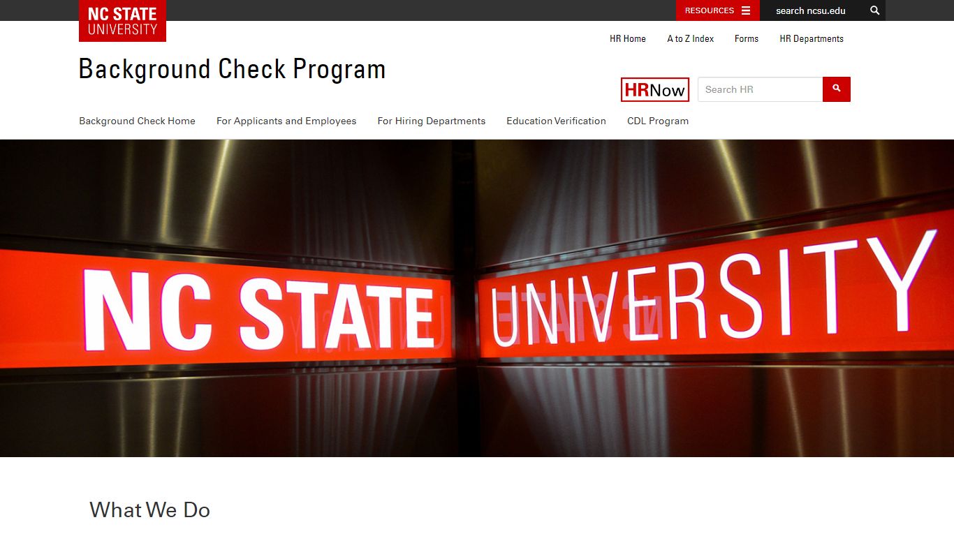 Background Check Program - North Carolina State University